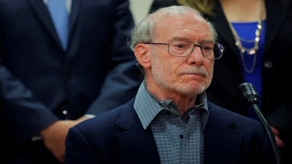 Stanley Patz, father of 1979 murder victim 6-year-old Etan Patz, speaks to the media at Manhattan State Supreme Court following the sentencing of Pedro Hernandez, in New York City, U.S