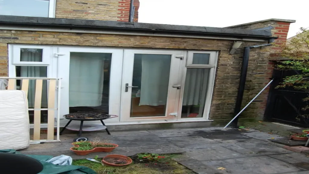 The back garden where Sophie Lionnet's body was found.