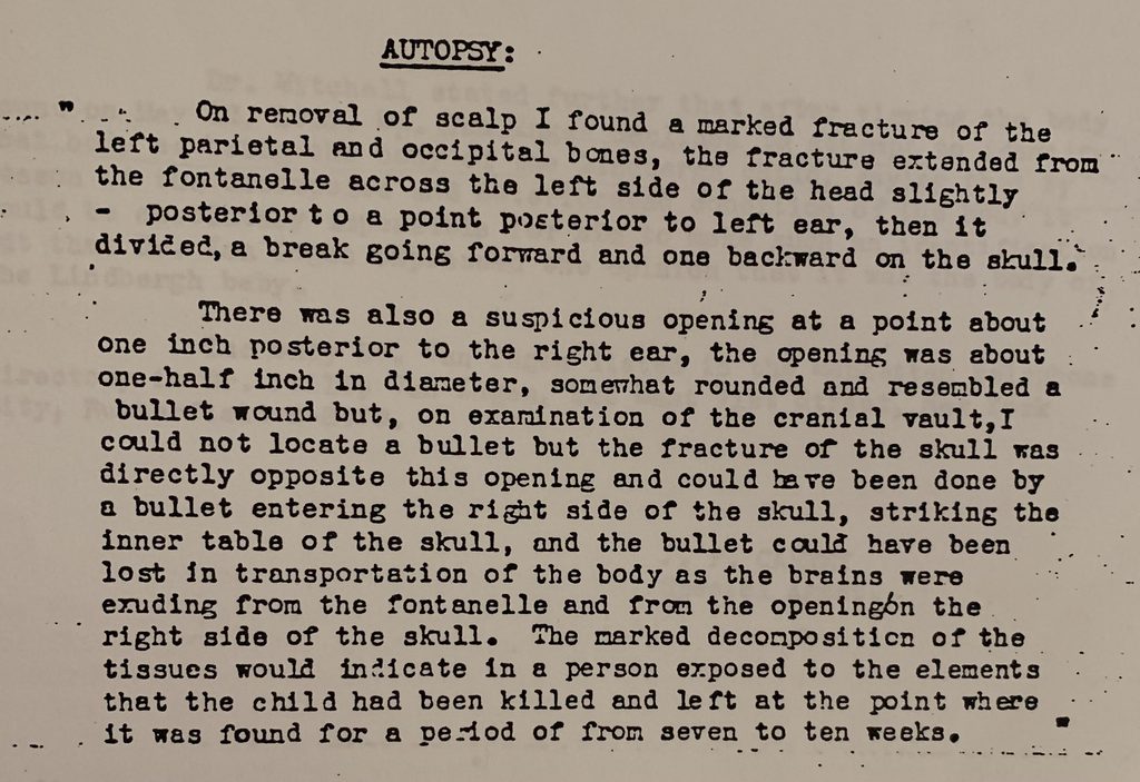 Archival copy of the January 1957 autopsy report of Barbara Grimes.