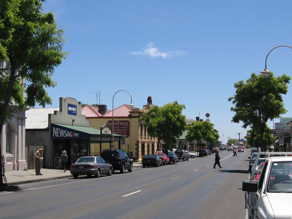Sydney Street in Kilmore, photographed in December 2006. Rachel’s body was found on a property in the Kilmore area in March 1999; this photograph shows the town center.