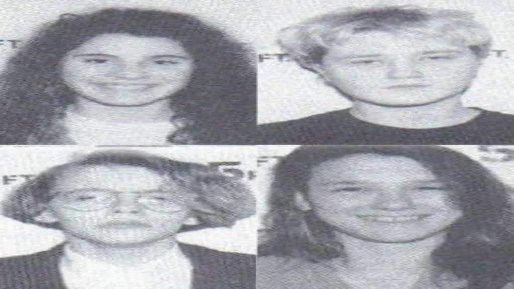 Shanda Sharer’s killers, clockwise from the top left: Melinda Loveless, Laurie Tackett, Hope Rippey, and Toni Lawrence.