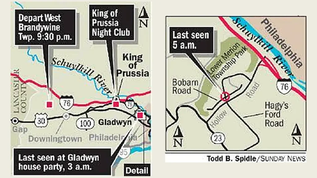 The timeline of Toni Lee Sharpless’s movements on August 23, 2009.